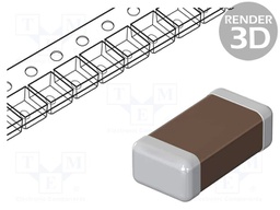 SMD Multilayer Ceramic Capacitor, 0.3 pF, 50 V, 0201 [0603 Metric], ± 0.05pF, C0G / NP0, GJM Series