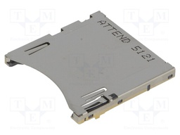 Connector: for cards; SD; push-push,reinforced card lock; SMT