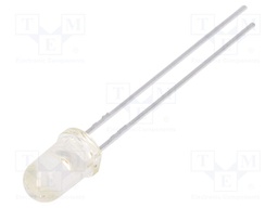 LED; 5mm; red; 138÷300mcd; 15°; Front: convex