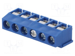 PCB terminal block; angled 90°; 5mm; ways: 6; on PCBs; 2.5mm2; 8A