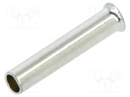 Tip: bootlace ferrule; non-insulated; copper; 0.75mm2; 8mm; tinned