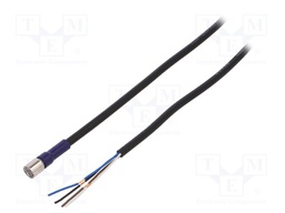 Connection lead; M8; PIN: 4; straight; 5m; plug; 0.5A; -10÷65°C; IP67