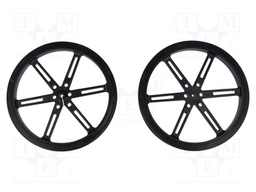 Wheel; black; Shaft: D spring; Pcs: 2; push-in; Ø: 90mm; W: 10mm