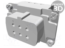 Connector: rectangular; female; Han ESS; PIN: 6; 6+PE; size 6B; 16A