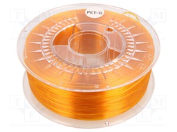 Filament: PET-G; 1.75mm; orange transparent; 220÷250°C; 1kg