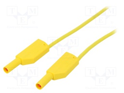 Test lead; PVC; 0.5m; yellow; 32A; Type: with 4mm axial socket
