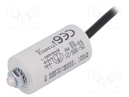 Capacitor: motors, run; 6uF; 420VAC; Ø30x57mm; -25÷85°C; ±5%