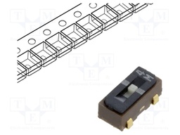 Switch: slide; Pos: 2; SPDT; 0.1A/6VDC; ON-ON; SMT; Leads: J-Bend