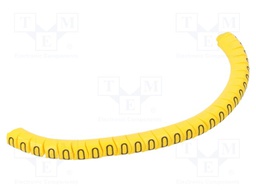 Markers for cables and wires; Label symbol: 0; 2.5÷5mm; PVC; PA