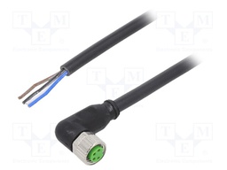 Connector: M8; female; PIN: 4; angled 90°; with lead; for cable