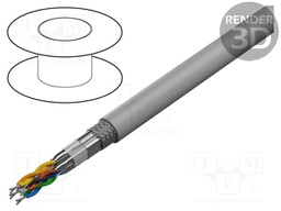 Wire: data transmission; hybrid; light grey; stranded; Cu,tinned