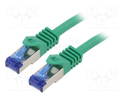 Patch cord; S/FTP; 6a; stranded; Cu; LSZH; green; 2m; 26AWG; -20÷75°C