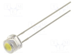 LED; 4.8mm; white cold; 16(typ)lm; 130°; Front: convex; 7.6÷9.6V