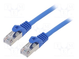 Patch cord; F/UTP; 6; stranded; CCA; PVC; blue; Len: 0.5m; RJ45 plug