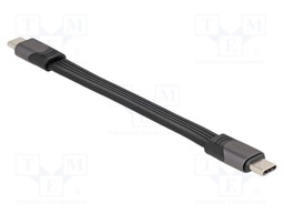 Cable; USB C plug,both sides; 0.15m; black; 40Gbps; 100W; 5A