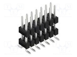 Connector: pin strips; pin header; male; PIN: 14; 2.54mm; SMT; 2x7