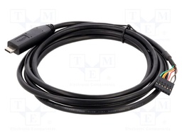 Cable; USB 2.0; USB C plug,6pin pin header; 2m; 26AWG; black