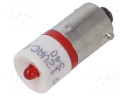 LED lamp; red; BA9S; 12VDC; 12VAC; No.of diodes: 1