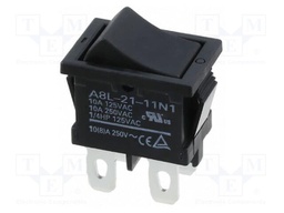 ROCKER; DPST; Pos: 2; ON-OFF; 10A/250VAC; black; IP40; none; -20÷55°C