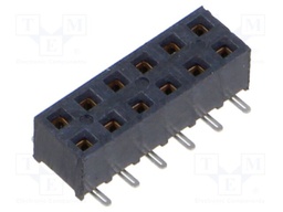 Connector: pin strips; female; PIN: 12; 2mm; gold-plated; SMT