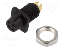 Connector: circular; IP40; 60V; 3A; PIN: 4; socket; for cable; female