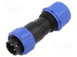 Connector: circular; plug; male; PIN: 2; IP68; SP13; 4÷6.5mm; 13A