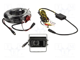 Rear view camera; 100°; black,silver; 12VDC; Kit: camera; screw