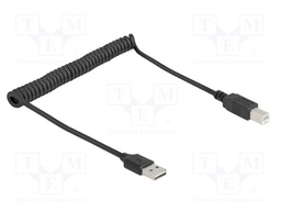 Cable; coiled,USB 2.0; USB A plug double sided,USB B plug