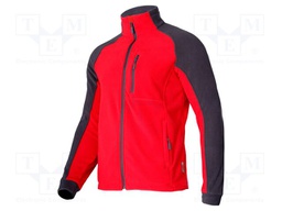 Fleece sweatshirt; Size: XL; red-gray; without a hood; 290g/m2