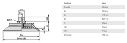 Suction cup; 100mm; 112.1g; G 1/4 M; Shore hardness: 60; 46.4cm3