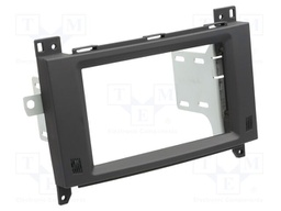Radio frame; Mercedes; 2 DIN; black/rubber-touch