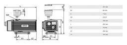 Vacuum pump; 61dBA; IP54; Suction rate @50Hz: 16m3/h; EVE-TR