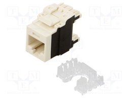 Socket; RJ45; PIN: 8; Cat: 6a; Layout: 8p8c; 22AWG÷26AWG; white; IDC