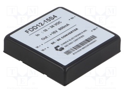 Converter: DC/DC; 12W; Uin: 10÷36V; 15VDC; Iout: 800mA; 70g