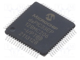 DsPIC microcontroller; SRAM: 16kB; Memory: 128kB; TQFP64; 0.5mm