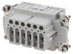 Connector: HDC; female; CDS; PIN: 18; 18+PE; size 57.27; 10A; 400V