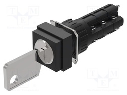 Switch: rotary with key; 16mm; Stabl.pos: 2; NC x3 + NO x3; Pos: 2