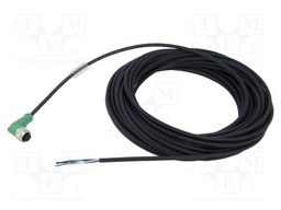 Connection lead; M12; PIN: 4; angled; 15m; socket; 250VAC; 4A; PUR
