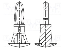 Assembly stud; polyamide 66; L: 4.8mm; latch/latch; UL94V-0