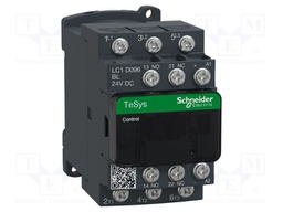 Contactor: 3-pole; NO x3; Auxiliary contacts: NC,NO; 24VDC; 9A; DIN