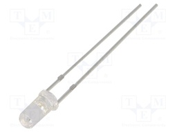 LED; blue; 3mm; 500÷750mcd; 50°; Front: flat; 2.9÷3.4VDC; -30÷85°C
