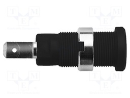 Socket; 2mm banana; 10A; black; Mounting: on panel; 5mΩ; -25÷75°C