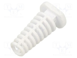 Strain relief; Øhole: 5mm; elastomer; white; Panel thick: max.3mm