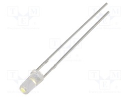 LED; white cold; 3mm; 1120÷1560mcd; 100°; Front: flat; 2.9÷3.4VDC