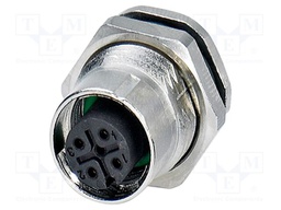 Connector: M12; socket; PIN: 4; female; 250V; straight; THT; A code