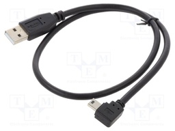 Cable; USB 2.0; USB A plug,USB B mini plug 90° left/right; 0.5m