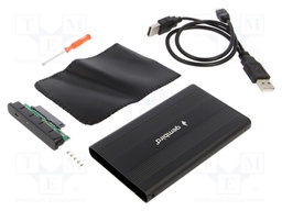 Hard discs housing: 2,5"; stores 1x HDD 2,5"; USB 2.0; black