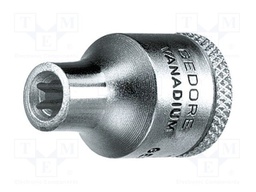 Socket; socket spanner,Torx®; E5; 3/8"; 28mm; Plating: chromium