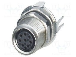 Connector: M8; female; PIN: 8; 1.5A; 30V; IP67; straight; shielded
