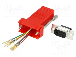 Transition: adapter; RJ45 socket,D-Sub 9pin male; red